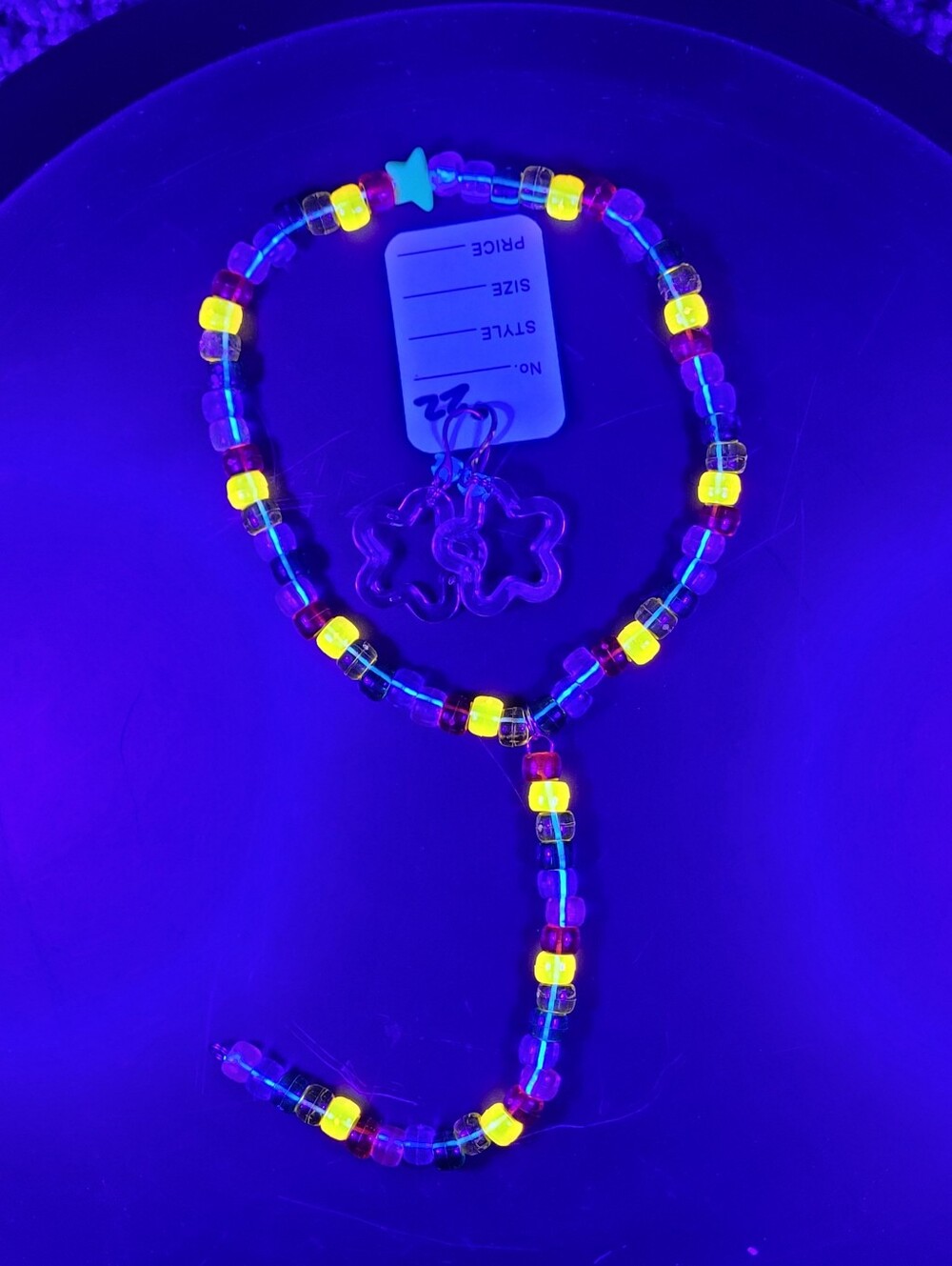 Rave 4pc choker/bracelet & binky cord earrings Customizable kandi Rainbow Brite